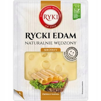 Ser Rycki Edam Wędzony - flow pack plastry - 135 g