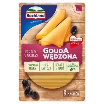 Hochland Ser żółty Gouda wędzona w plastrach 135 g