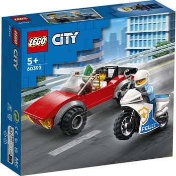 Klocki LEGO City Police 60392 Motocykl policyjny – pościg za samochodem