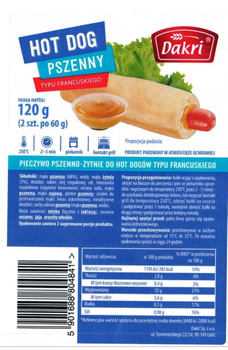 Hot dog pszenny 120g Dakri