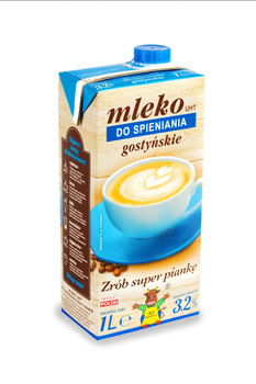 Spółdzielnia Mleczarska w Gostyniu. Mleko UHT do spieniania gostyńskie 3,2%  1 litr