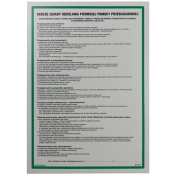 Tablica instrukcja udzielania pierwszej pomocy