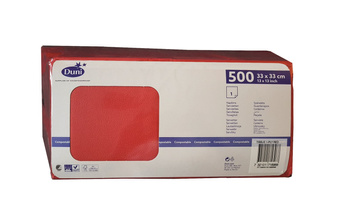 Duni Serwetki 1 warstwowe 33x33 cm Czerwony 500 szt..