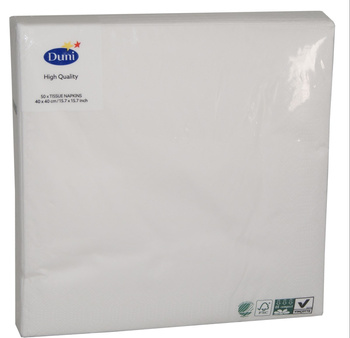 Duni Serwetki 40 x 40 cm białe 50 sztuk