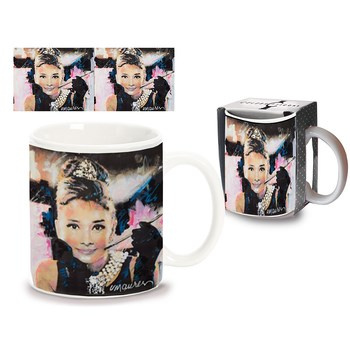 Kubek z nadrukiem aktorki Audrey Hepburn pojemność 470 ml