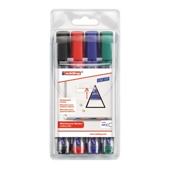 Markery edding do tablic 4-kolory ścięta końcówka 1-5mm
