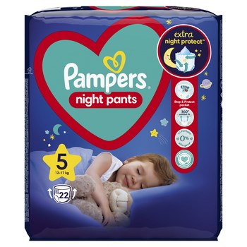 Pampers Night Pants Pieluchomajtki, rozmiar 5, 22 sztuk, 12kg-17kg