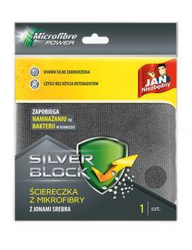 Jan Niezbędny Silver Block Ściereczka z mikrofibry z jonami srebra 32 cm x 32 cm
