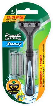 Wilkinson Sword Xtreme3 Wkłady do maszynki 5 szt + rączka