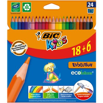 BIC Kids Evolution ECOlutions Kredki ołówkowe Pudełko 24szt