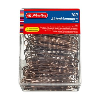 Spinacze metalowe 100 szt Herlitz 75 mm