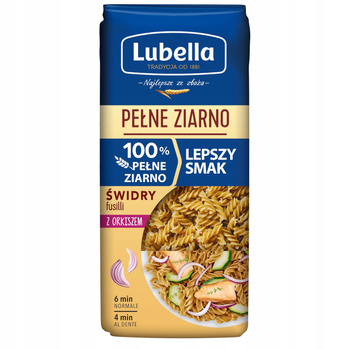 Lubella Pełne Ziarno Makaron świdry z orkiszem 400 g