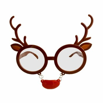 Świąteczne okulary z nosem renifera