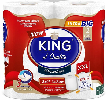 KING Ręcznik papierowy 2 rolki 3-warstwowy