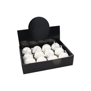 EM&EM Bombka szklana 8cm biała