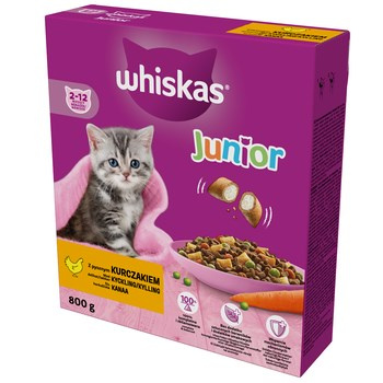 WHISKAS JUNIOR KURCZAK 800G