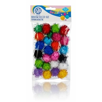 Pompony dekoracyjne brokatowe 30 mm - Brokatowe kuleczki duże