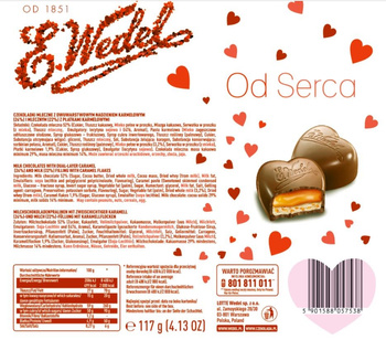 E. Wedel Od Serca Czekoladki mleczne z dwuwarstwowym nadzieniem 117 g