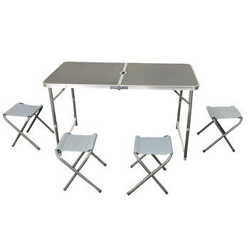 Komplet mebli piknikowych Comfort Living - składany stolik i 4 taborety