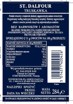 St Dalfour Owocowa Rapsodia Produkt owocowy truskawka 284g