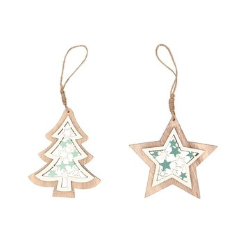 EM&EM  Zawieszka drewniana mix wzorów 2 szt.