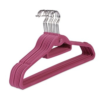 Komplet 12 wieszaków welurowych