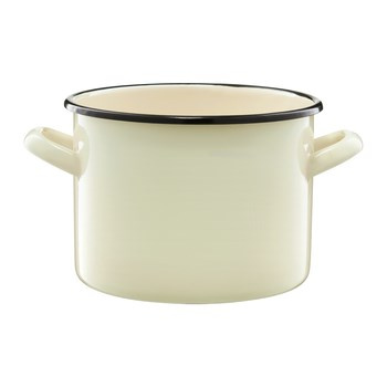 Garnek emaliowany kremowy 18 cm Emalia Olkusz