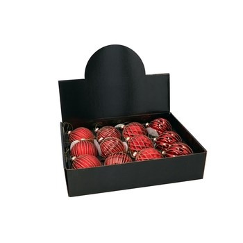 EM&EM Bombka szklana 8cm czerwona