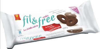 Herbatniki Fit&Free o smaku czekoladowym 120 g Cukry Nyskie