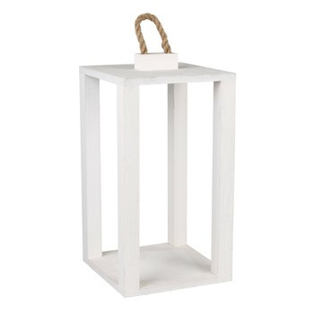 Latarnia drewniana, biała TIN TOURS