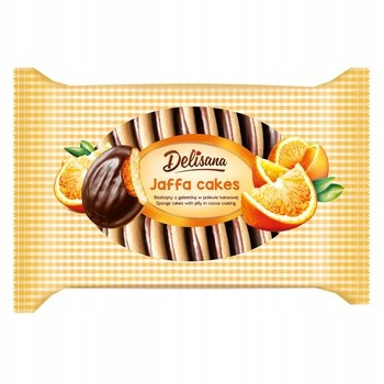 Delisana Biszkopty z galaretką o smaku pomarańczowym w polewie kakaowej 300g