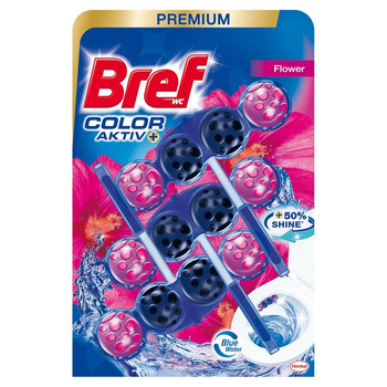 Bref WC Color Aktiv+ Zawieszka do muszli WC świeże kwiaty 3 x 50 g