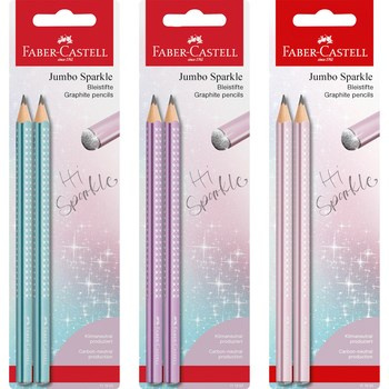Ołówek jumbo sparkle cosmic mix kolorów blister 2 szt. Faber-Castell