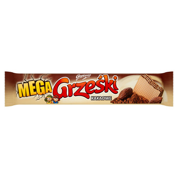 Grześki Mega Kakaowe Wafel przekładany kremem kakaowym 34 g