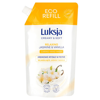 Luksja Creamy & Soft Kremowe mydło w płynie Jaśmin i Wanilia 400 ml opakowanie uzupełniające