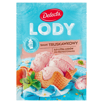 Lody w proszku 57g smak truskawkowy Delecta