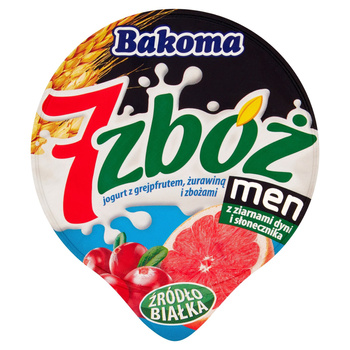 Bakoma 7 zbóż men Jogurt z grejpfrutem żurawiną i ziarnami zbóż 300 g