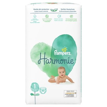 Pampers Harmonie Rozmiar 1, 50 pieluszki, 2kg-5kg