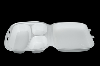 Huhtamaki menubox 3dzielny biały styropianowy XPS (50 szt)