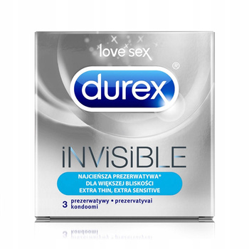 Durex Invisible Supercienkie Prezerwatywy 3szt