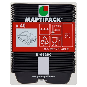 Maptipack Pojemnik obiadowy trójdzielny 40 szt