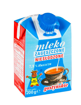 SM Gostyń Mleko gostyńskie zagęszczone niesłodzone 7,5% tłuszczu 200 g