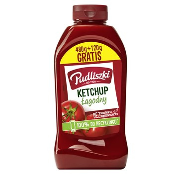 Pudliszki Ketchup Łagodny 480+120ggratis