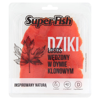 SuperFish Dziki łosoś wędzony w dymie klonowym 100 g