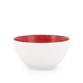 Salaterka porcelanowa Ole 14cm Joy czerwony + obwódka szara