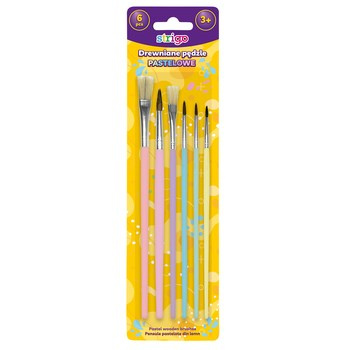 Strigo drewniane pędzle pastelowe 6 szt