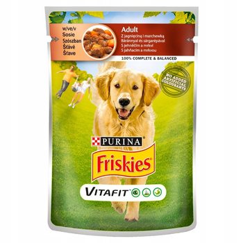 Friskies Vitafit Adult Karma dla psów z jagnięciną i marchewką w sosie 100g
