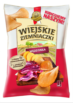 Wiejskie Ziemniaczki Chipsy ziemniaczane o smaku wędzonki 130 g