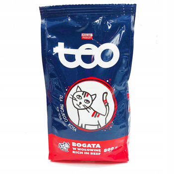 TEO karma sucha dla kotów, bogata w wołowinę 800g