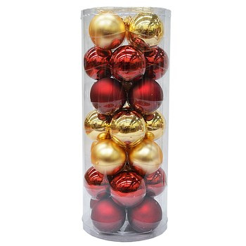 Bombka szklana gładka fi 60/28 sztuk TUBA czerwono-złoty